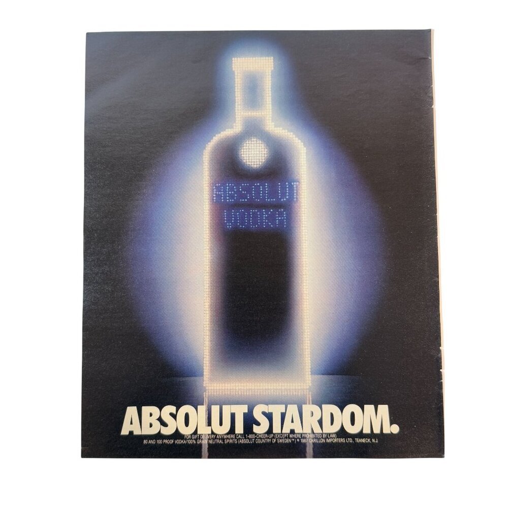 Vintage 1988 Absolut Vodka Liquor Advertisement Print Ad